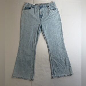 Light Wash Flare Jeans Size 16 High Rise Stretch Denim Y2K